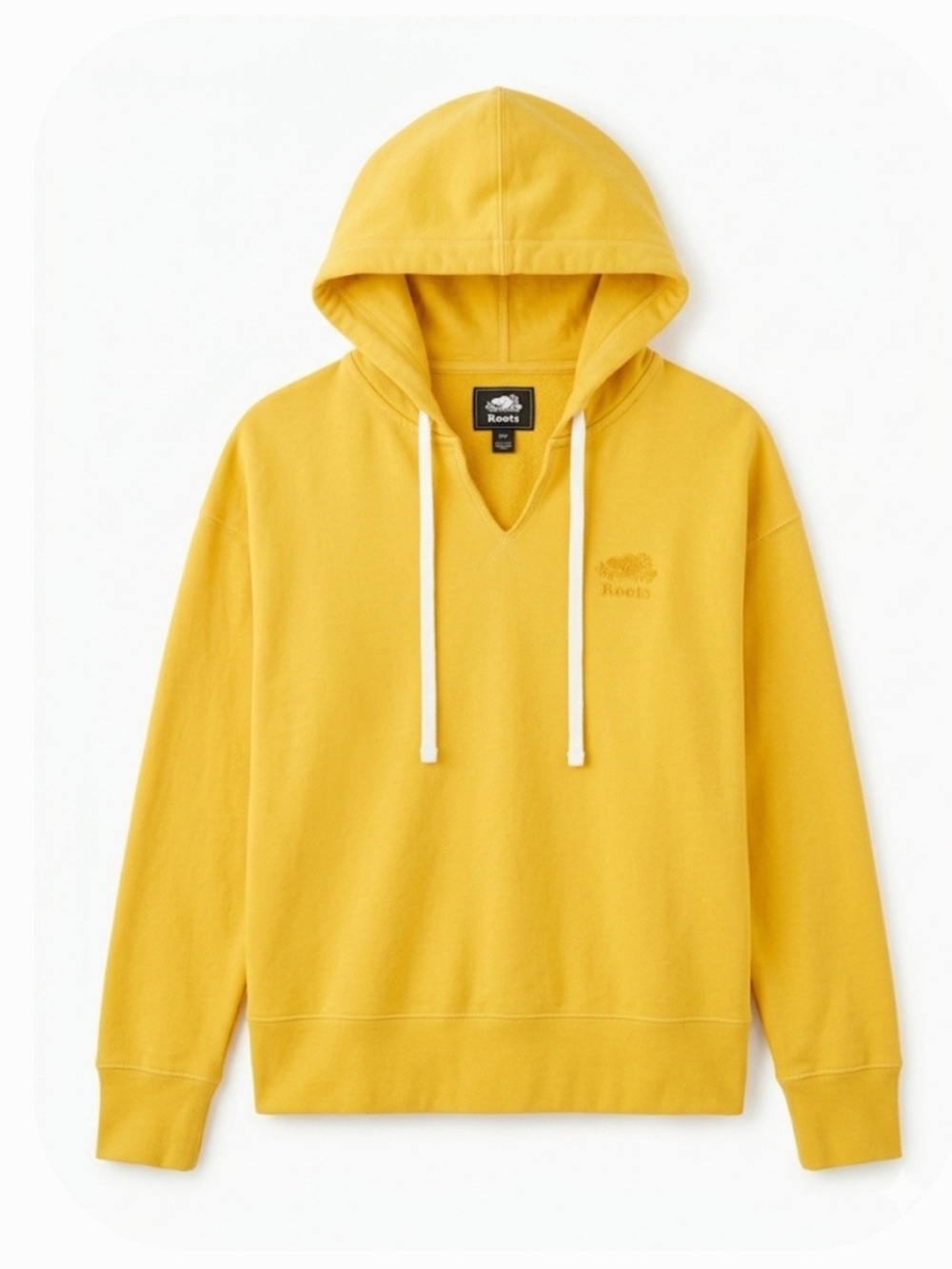 Roots Sunny Yellow Hooded Pullover with White Drawcords